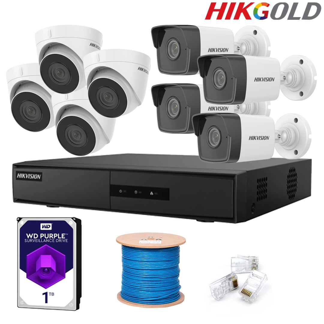 پکیج 12 دوربین 4 مگاپیکسل هایک ویژن IP 4 پکیج 12 دوربین 4 مگاپیکسل هایک ویژن IP